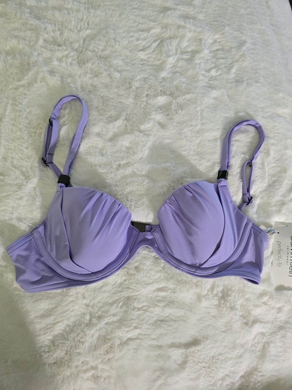 Calvin Klein Lavender Rauched Underwire Bikini Top - Picture 2 of 10